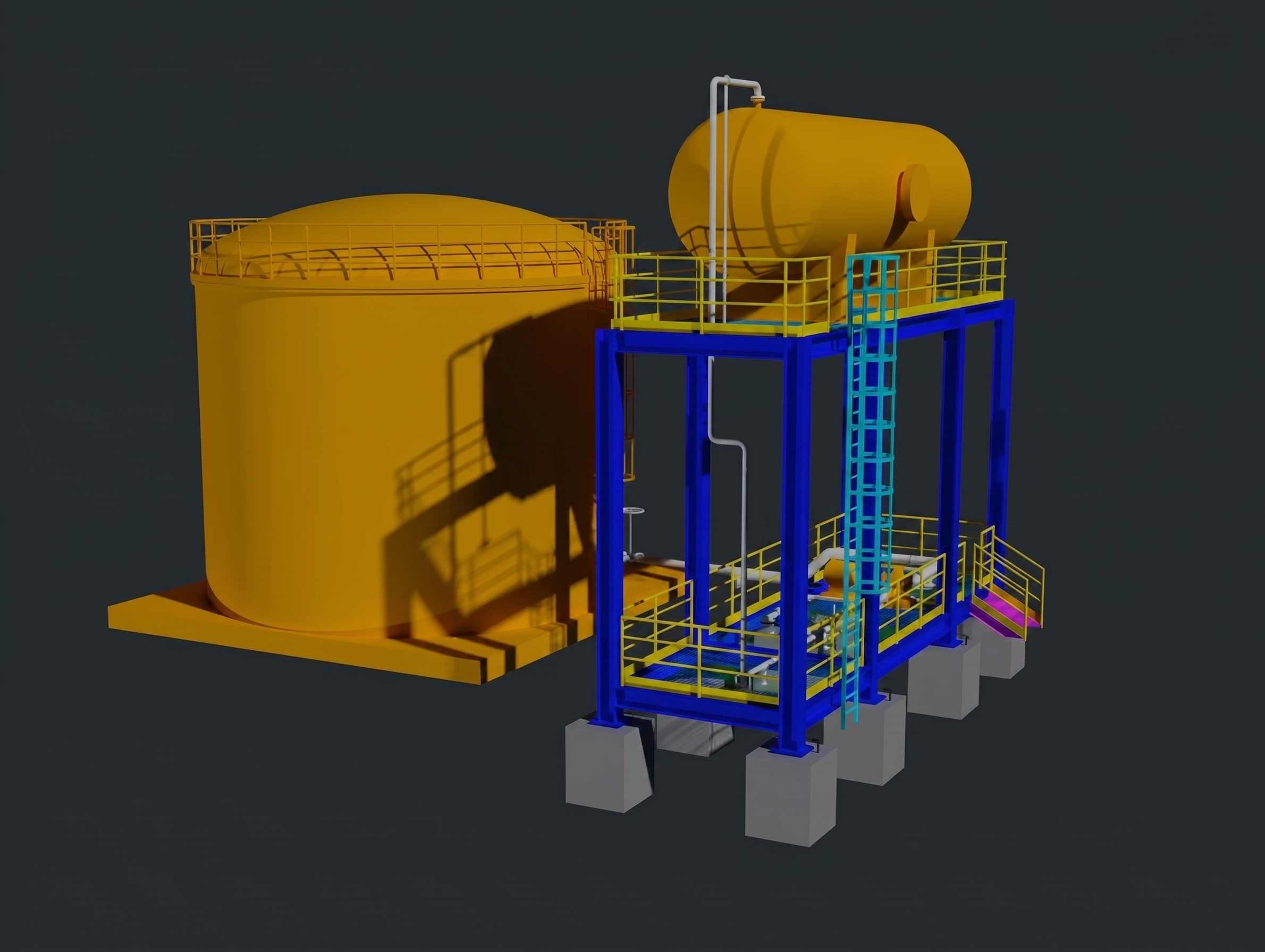 Modelo 3D de planta de procesamiento de minerales
