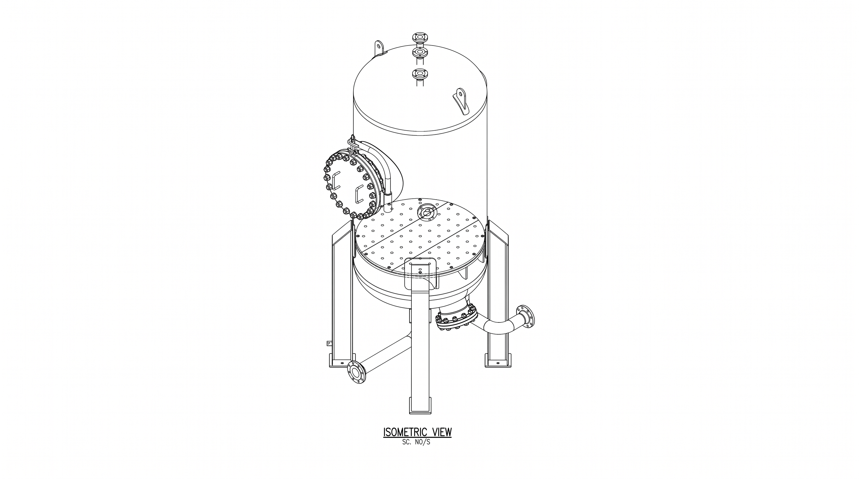 Plano isométrico de fabricación de equipo
