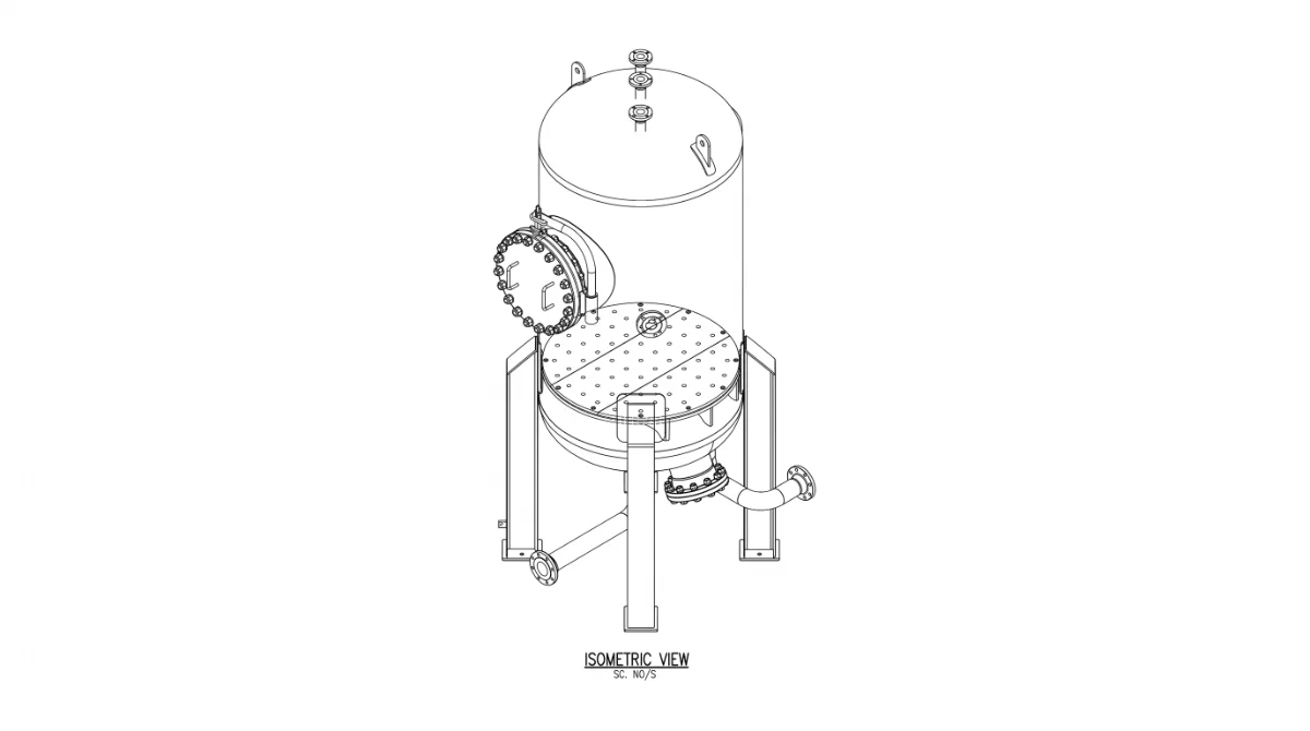 Plano isométrico de fabricación de equipo